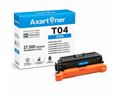 Compatible Canon T04 Cyan Cartucho de Toner 2979C001 / T04C para Canon imageRUNNER Advance C475i III, C475iF III, C475iFZ III, C475iZ III, DX C477iZ