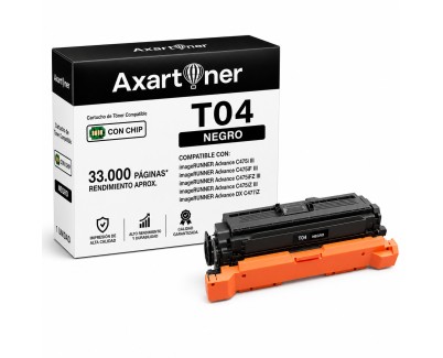 Compatible Canon T04 Negro Cartucho de Toner 2980C001 / T04BK para Canon imageRUNNER Advance C475i III, C475iF III, C475iFZ III, C475iZ III, DX C477iZ