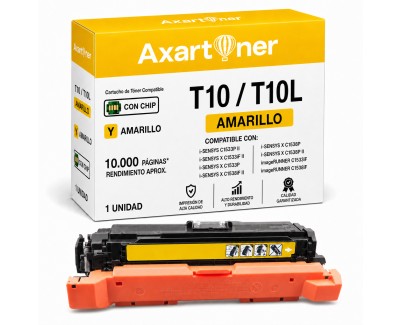 Compatible Canon T10 / T10L - Con Chip - Amarillo Cartucho de Toner 4563C001 / 4802C001 para Canon i-SENSYS X C1533 / X C1538 - Canon IR-C1533 / IR-C1538