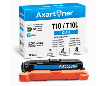 Compatible Canon T10 / T10L - Con Chip - Cyan Cartucho de Toner 4565C001 / 4804C001 para Canon i-SENSYS X C1533 / X C1538 - Canon IR-C1533 / IR-C1538