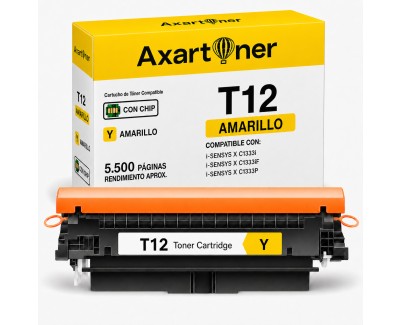 Compatible Canon T12 Amarillo Cartucho de Toner 5095C006 para Canon i-SENSYS X C1333i / X C1333iF / X C1333P