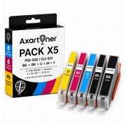 Compatible Compatible Pack x5 Cartuchos de Tinta Canon PGI-530 / CLI-531 PGI530 / CLI531 para Canon PIXMA TS8750 TS8751