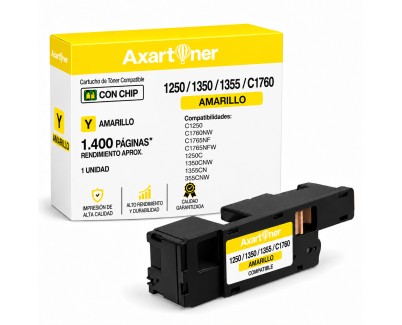 Compatible Dell 1250c / 1350cnw / 1355cn / 1355cnw / C1760nw / C1765nf / C1765nfw Amarillo Cartucho de Toner 593-11143 / W8X8P / WM2JC / 593-11147 / 4NKC7 / J95NM