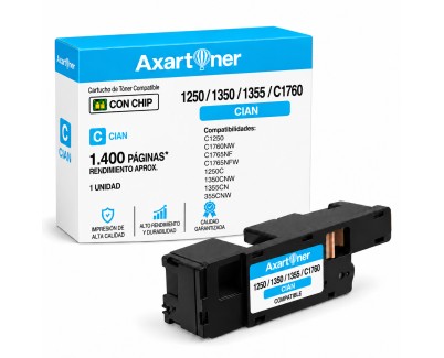 Compatible Dell 1250c / 1350cnw / 1355cn / 1355cnw / C1760nw / C1765nf / C1765nfw Cyan Cartucho de Toner 593-11141 / 79K5P / C5GC3 / 593-11145 / 5PR32 / YX24V