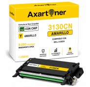 Compatible Dell 3130cn Amarillo Cartucho de Toner 593-10291