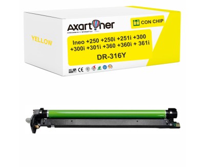 Compatible Develop Ineo +250, +250i, +251i, +300, +300i, +301i, +360, +360i, +361i Amarillo Tambor de Imagen Drum AAV71TH - DR316Y