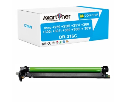 Compatible Develop Ineo +250, +250i, +251i, +300, +300i, +301i, +360, +360i, +361i Cyan Tambor de Imagen Drum AAV71TH - DR316C
