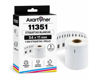 Compatible DYMO 11351 54mm x 11mm 1500 ETIQUETAS TERMICAS BLANCAS S0722510