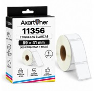 Compatible DYMO LABELWRITER 11356 ETIQUETAS MULTIPROPOSITO DE PAPEL TERMICO S0722560 89mm * 41mm (300 unidades)