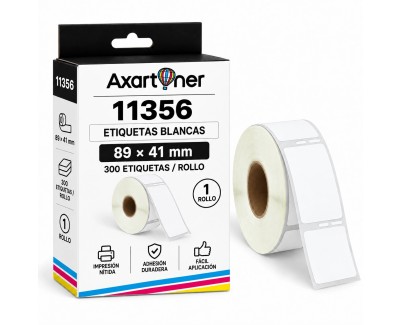 Compatible DYMO LABELWRITER 11356 ETIQUETAS MULTIPROPOSITO DE PAPEL TERMICO S0722560 89mm * 41mm (300 unidades)