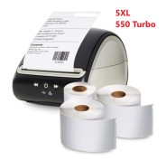 Compatible DYMO LabelWriter 550 / 550 Turbo / 5 XL con chip Blanco 89 x 28 mm 130 uds S0722370 resistente al agua, al aceite y a los arañazos