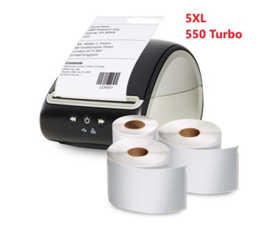 Compatible DYMO LabelWriter 550 / 550 Turbo / 5 XL con chip Blanco 89 x 28 mm 130 uds S0722370 resistente al agua, al aceite y a los ara&ntilde;azos