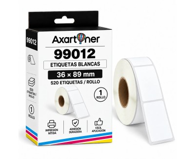 Compatible Dymo LW 99012 Etiquetas de Direccion Grandes Autoadhesivas - 36x89mm - 260 Unidades - Reemplaza S0722400