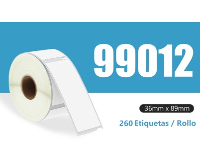 Compatible Dymo LW 99012 Etiquetas de Direccion Grandes Autoadhesivas - 36x89mm - 260 Unidades - Reemplaza S0722400