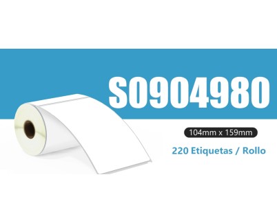 Compatible DYMO S0904980 104mm x 159mm 220 ETIQUETAS TERMICAS BLANCAS