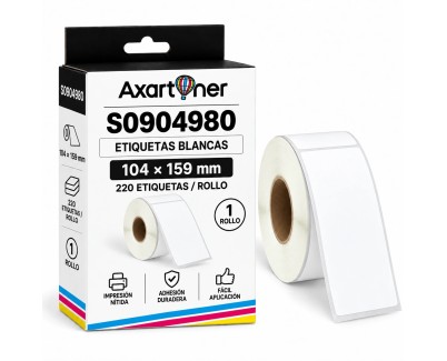 Compatible DYMO S0904980 104mm x 159mm 220 ETIQUETAS TERMICAS BLANCAS
