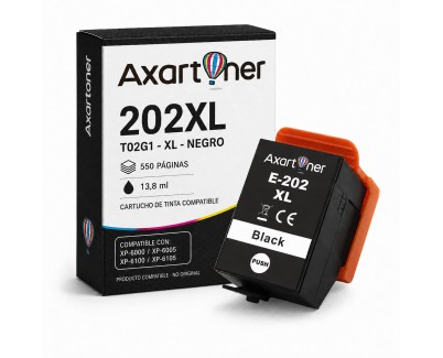 Compatible Epson 202XL Negro Cartucho de Tinta C13T02G14010 / C13T02E14010 para XP6000, XP6005, XP6100, XP6105