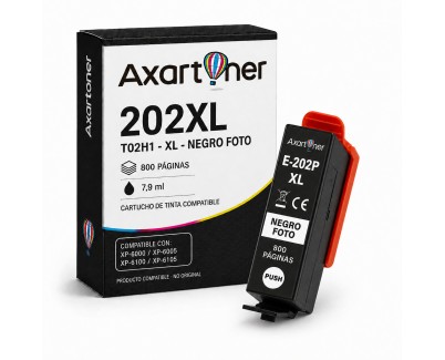 Compatible Epson 202XL Negro Photo Cartucho de Tinta C13T02H14010 / C13T02F14010 para XP6000, XP6005, XP6100, XP6105