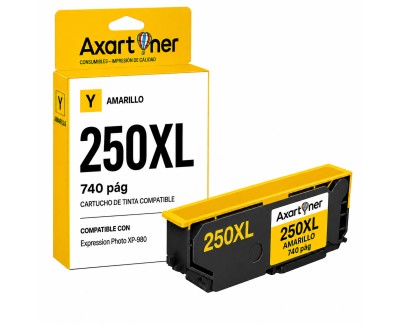 Compatible Epson 250XL / 250 Amarillo Cartucho de Tinta C13T16P44010 / C13T16N44010 para Epson Expression Photo XP-980 / XP980