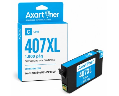 Compatible Epson 407 Cyan Cartucho de Tinta C13T07U240 para WorkForce Pro WF-4745