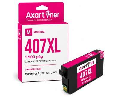 Compatible Epson 407 Magenta Cartucho de Tinta C13T07U340 para WorkForce Pro WF-4745