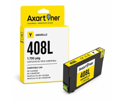 Compatible Epson 408 / 408L XL Amarillo Cartucho de Tinta C13T09K44010 para Epson Workforce Pro WF-C4310DW / WF-C4810DTWF