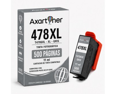 Compatible Epson 478XL Gris Cartucho de Tinta - C13T04F64010 para Epson Expression Photo HD XP-15000