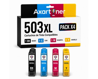 Compatible Epson 503XL Pack de 4 Cartuchos de Tinta C13T09R64010 para Epson Expression Home XP-5200, XP-5205, WorkForce WF-2960DWF,  WorkForce WF-2965DWF