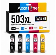 Compatible Epson 503XL Pack de 5 Cartuchos de Tinta C13T09R64010 para Epson Expression Home XP-5200, XP-5205, WorkForce WF-2960DWF,  WorkForce WF-2965DWF