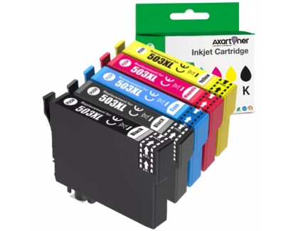 Compatible Epson 503XL Pack de 5 Cartuchos de Tinta C13T09R64010 para Epson Expression Home XP-5200, XP-5205, WorkForce WF-2960DWF,  WorkForce WF-2965DWF