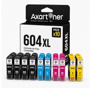 Compatible Epson 604XL Pack de 10 Cartuchos de Tinta C13T10H64010 para XP2200, XP2205, XP3200, XP4200, XP4205, WF2910, WF2930, WF2935, WF2950