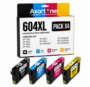 Compatible Epson 604XL Pack de 4 Cartuchos de Tinta C13T10H64010 para XP2200, XP2205, XP3200, XP4200, XP4205, WF2910, WF2930, WF2935, WF2950
