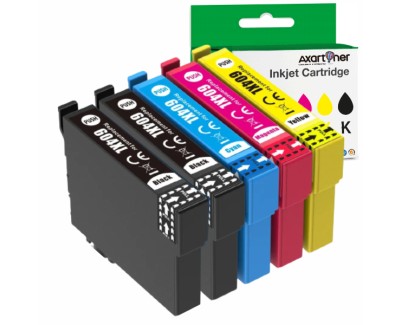 Compatible Epson 604XL Pack de 5 Cartuchos de Tinta C13T10H64010 para XP2200, XP2205, XP3200, XP4200, XP4205, WF2910, WF2930, WF2935, WF2950