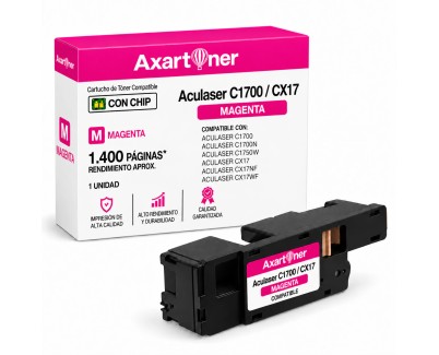 Compatible Epson Aculaser C1700 / C1750 / CX17 Magenta Cartucho de Toner C13S050612