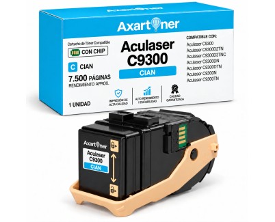 Compatible Epson Aculaser C9300 Cyan Cartucho de Toner C13S050604