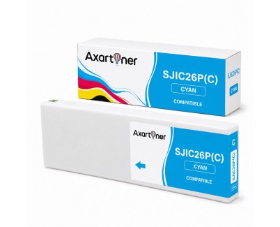Compatible Epson SJIC26P Cyan Cartucho de Tinta Pigmentada C33S020619 / SJIC26PC para ColorWorks C7500, TM-C7500