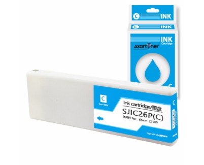 Compatible Epson SJIC26P Cyan Cartucho de Tinta Pigmentada C33S020619 / SJIC26PC para ColorWorks C7500, TM-C7500