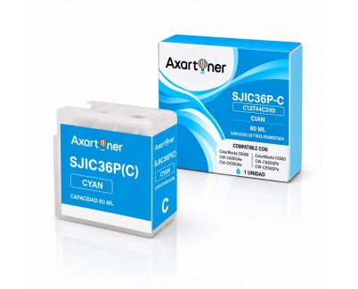 Compatible Epson SJIC36P Cyan Cartucho de Tinta Pigmentada C13T44C240 / SJIC36P(C) para Epson ColorWorks C6000 C6000Ae C6000Pe C6500 C6500Ae C6500Pe