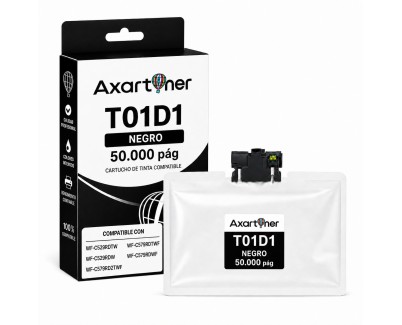 Compatible Epson T01D1 / T01C1 Negro Cartucho de Tinta Pigmentada C13T01D100 para Epson WorkForce Pro WF-C529, WF-C579