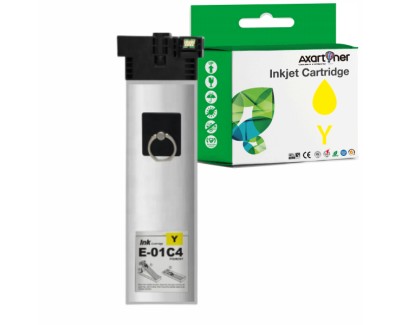 Compatible Epson T01C4 Amarillo Cartucho de Tinta Pigmentada C13T01C400 para Epson WorkForce Pro WF-C529, WF-C579