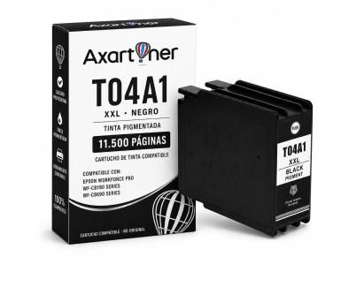 Compatible Epson T04A1 Negro Cartucho de Tinta Pigmentada C13T04A140 WorkForce Pro WF-C8190, WF-C8690