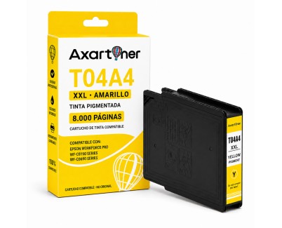 Compatible Epson T04A4 Amarillo Cartucho de Tinta Pigmentada C13T04A440 WorkForce Pro WF-C8190, WF-C8690