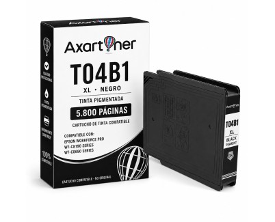 Compatible Epson T04B1 Negro Cartucho de Tinta Pigmentada C13T04B140 WorkForce Pro WF-C8190, WF-C8610, WF-C8690