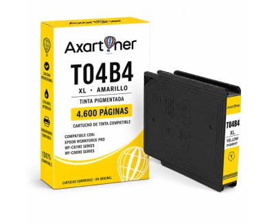 Compatible Epson T04B4 Amarillo Cartucho de Tinta Pigmentada C13T04B440 WorkForce Pro WF-C8190, WF-C8610, WF-C8690