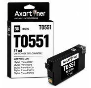 Compatible Epson T0551 Negro Cartucho de Tinta C13T05514010 para Stylus Photo R240, R245, RX420, RX425, RX520