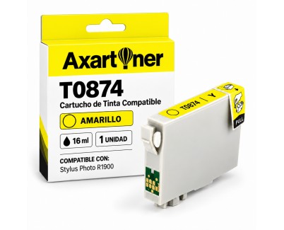 Compatible EPSON T0874 AMARILLO CARTUCHO DE TINTA C13T08744010 para Stylus Photo R1900