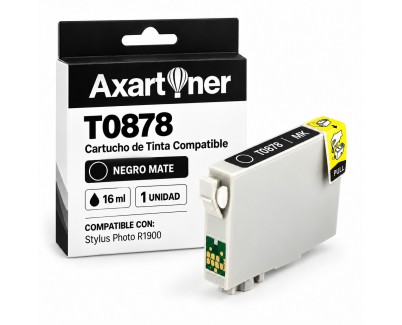 Compatible EPSON T0878 NEGRO MATE CARTUCHO DE TINTA C13T08784010 para Stylus Photo R1900