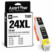 Compatible Epson T2431 / T2421 - 24XL Negro Cartucho de Tinta C13T24314012 / C13T24214012 para Expression Photo XP-55 XP-750 XP-760 XP-850 XP-860 XP-950 XP-960 XP-970