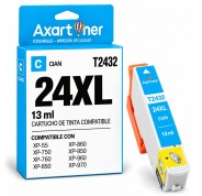 Compatible Epson T2432 / T2422 - 24XL Cyan Cartucho de Tinta C13T24324012 / C13T24224012 para Expression Photo XP-55 XP-750 XP-760 XP-850 XP-860 XP-950 XP-960 XP-970