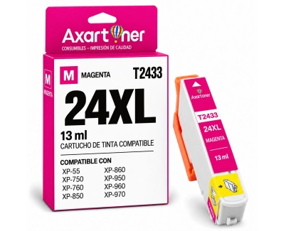 Compatible Epson T2433 / T2423 - 24XL Magenta Cartucho de Tinta C13T24334012 / C13T24234012 para Expression Photo XP-55 XP-750 XP-760 XP-850 XP-860 XP-950 XP-960 XP-970